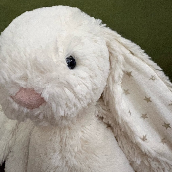 Jellycat Bashful Bunny Twinkle Medium GREAT Condition Off-white Stars RETIRED - Picture 4 of 12